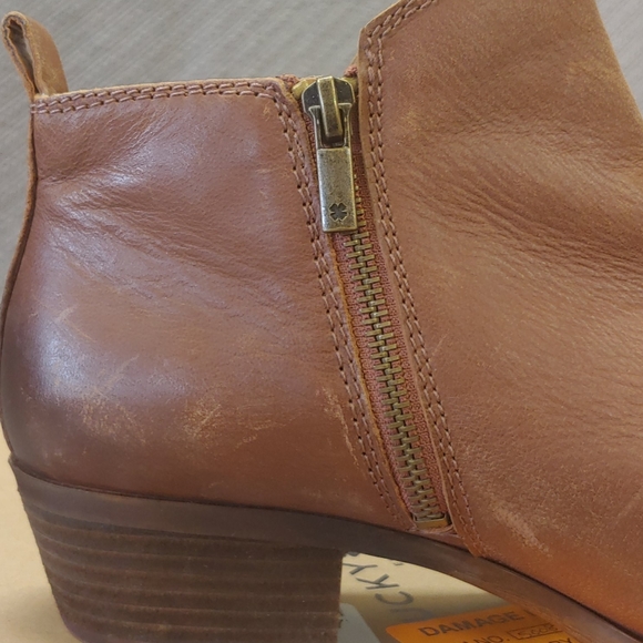 Lucky Brand Basel leather Bootie Toffee-10 - Picture 8 of 16